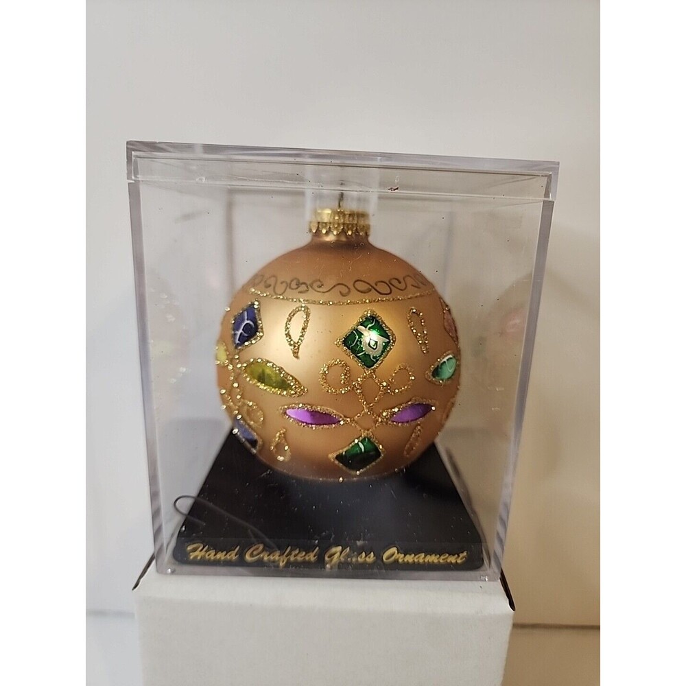 UNIQUE TREASURES COLLECTION LIMITED SERIES HAND CRAFTED ROUND GLASS ORNAMENT